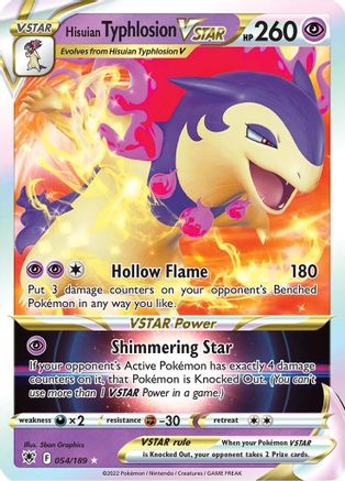 Hisuian Typhlosion VSTAR 054  - Holofoil SWSH10 Astral Radiance - Ultra Rare