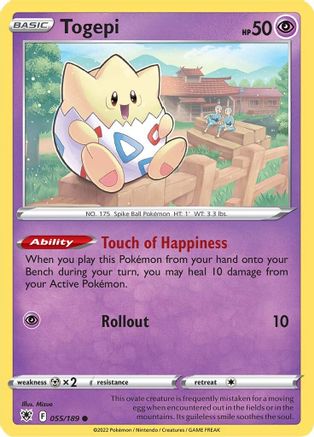 Togepi 055  - Reverse Holofoil SWSH10 Astral Radiance - Common