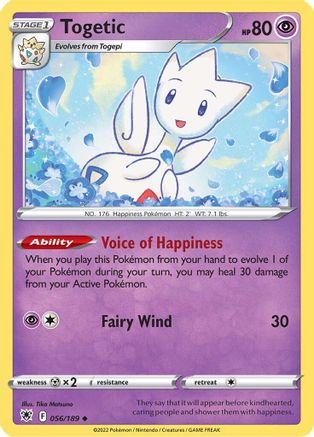 Togetic 056  - Reverse Holofoil SWSH10 Astral Radiance - Uncommon