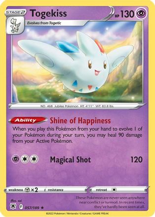 Togekiss 057  - Reverse Holofoil SWSH10 Astral Radiance - Holo Rare