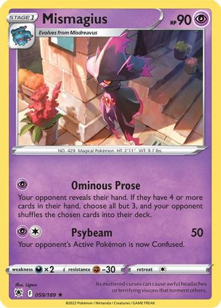Mismagius 059  SWSH10 Astral Radiance - Rare