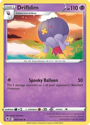 Drifblim 064  - Reverse Holofoil SWSH10 Astral Radiance - Uncommon