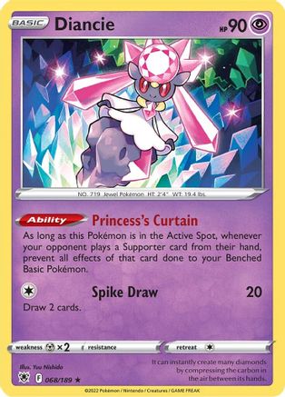 Diancie 068  - Reverse Holofoil SWSH10 Astral Radiance - Holo Rare