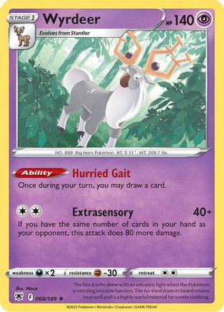 Wyrdeer 069  - Holofoil SWSH10 Astral Radiance - Holo Rare