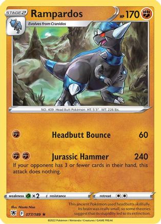 Rampardos 077  - Holofoil SWSH10 Astral Radiance - Holo Rare