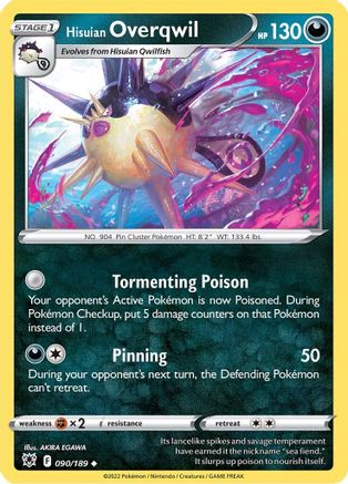 Hisuian Overqwil (90) (90) 090  - Reverse Holofoil SWSH10 Astral Radiance - Uncommon