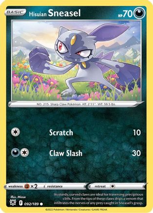 Hisuian Sneasel 092  SWSH10 Astral Radiance - Common