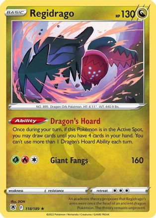 Regidrago 118  SWSH10 Astral Radiance - Rare