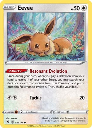 Eevee 119  - Reverse Holofoil SWSH10 Astral Radiance - Common