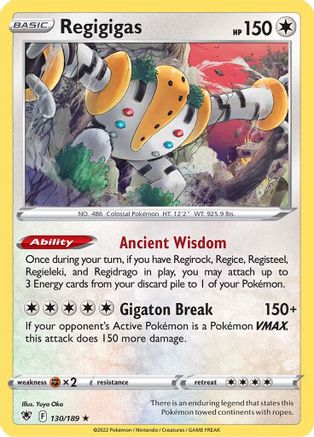 Regigigas 130  - Holofoil SWSH10 Astral Radiance - Holo Rare