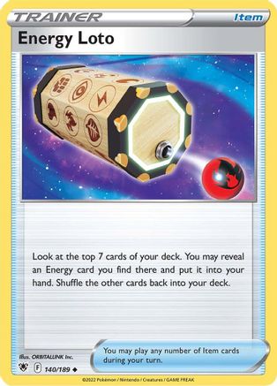 Energy Loto 140  - Reverse Holofoil SWSH10 Astral Radiance - Uncommon