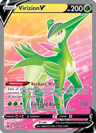 Virizion V (Full Art) 164  - Holofoil SWSH10 Astral Radiance - Ultra Rare