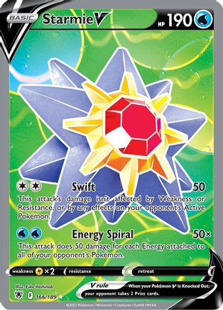 Starmie V (Full Art) 166  - Holofoil SWSH10 Astral Radiance - Ultra Rare
