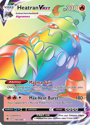 Heatran VMAX (Secret) 191  - Holofoil SWSH10 Astral Radiance - Secret Rare