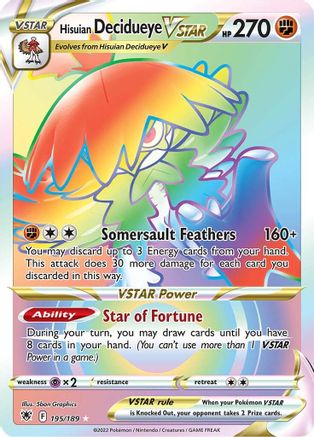 Hisuian Decidueye VSTAR (Secret) 195  - Holofoil SWSH10 Astral Radiance - Secret Rare