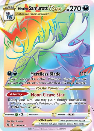 Hisuian Samurott VSTAR (Secret) 197  - Holofoil SWSH10 Astral Radiance - Secret Rare