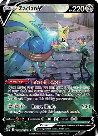Zacian V TG21  - Holofoil SWSH10 Astral Radiance Trainer Gallery - Ultra Rare
