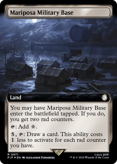 Mariposa Military Base (Extended Art) (Surge Foil) (PIP-971) - Fallout: (Extended Art) Foil