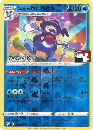 Galarian Mr. Rime (Pokemon League) [Thank You] 036/189  - Reverse Holofoil Miscellaneous Cards & Products - Promo