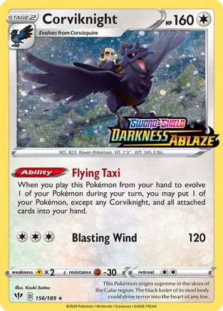 Corviknight (Darkness Ablaze Stamped) 156/189  - Holofoil Miscellaneous Cards & Products - Promo