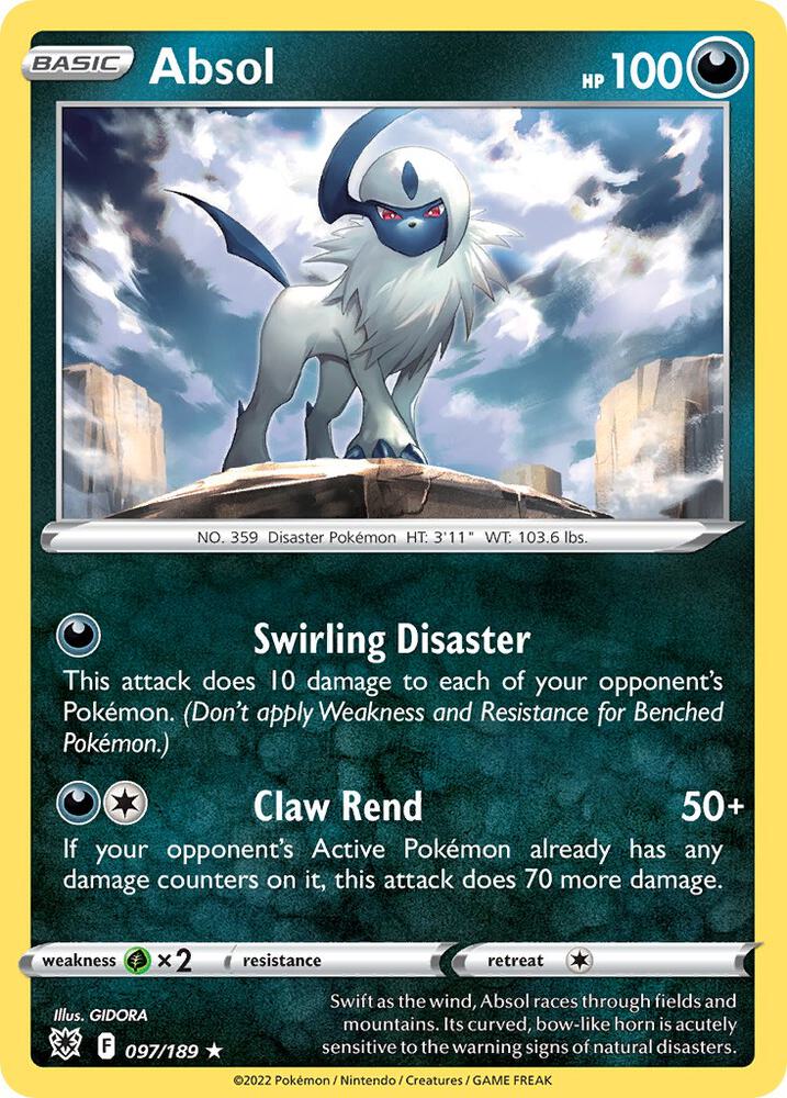 Absol 097  - Holofoil SWSH10 Astral Radiance - Holo Rare