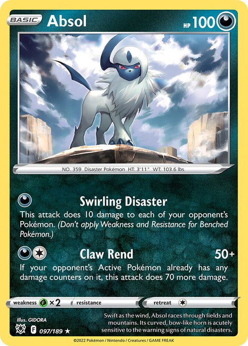 Absol 097  - Holofoil SWSH10 Astral Radiance - Holo Rare