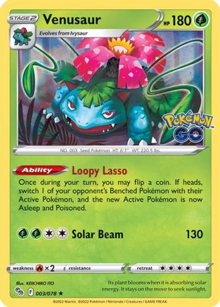 Venusaur 003  - Holofoil Pokemon GO - Holo Rare