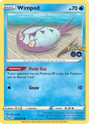 Wimpod 025  - Reverse Holofoil Pokemon GO - Common