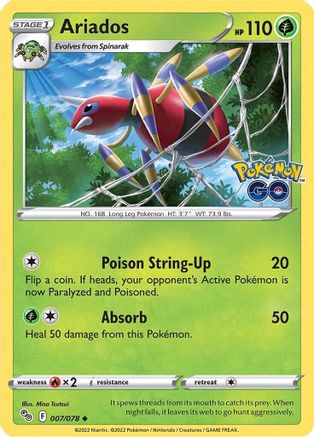 Ariados 007  - Reverse Holofoil Pokemon GO - Uncommon