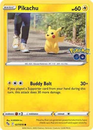 Pikachu (27) (27) 027  - Reverse Holofoil Pokemon GO - Common