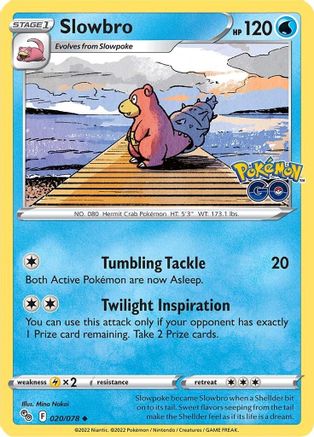 Slowbro 020  - Reverse Holofoil Pokemon GO - Uncommon