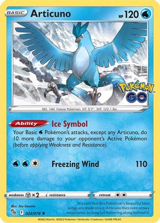Articuno 024  - Holofoil Pokemon GO - Holo Rare