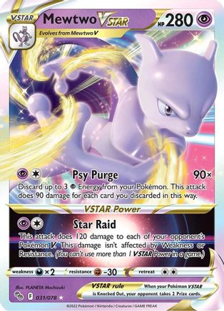 Mewtwo VSTAR 031  - Holofoil Pokemon GO - Ultra Rare
