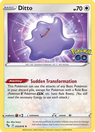 Ditto 053  - Holofoil Pokemon GO - Holo Rare