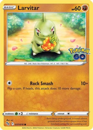 Larvitar 037  - Reverse Holofoil Pokemon GO - Common