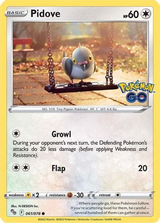 Pidove 061  Pokemon GO - Common