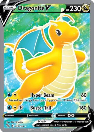 Dragonite V (Full Art) 076  - Holofoil Pokemon GO - Ultra Rare