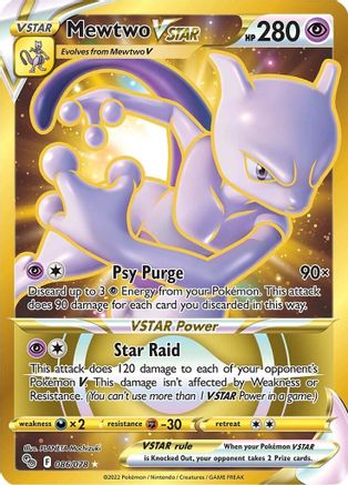 Mewtwo VSTAR (86) (Secret) (86)  086  - Holofoil Pokemon GO - Secret Rare