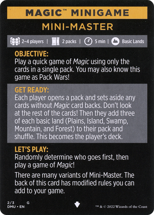 Mini-Master // Mini-Master (cont'd) (MDMU-002) - Dominaria United Minigames