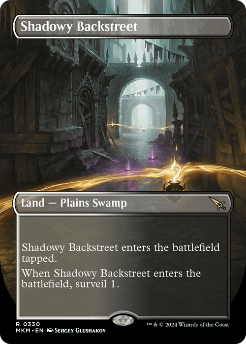 Shadowy Backstreet (Borderless) (MKM-330) - Murders at Karlov Manor Foil