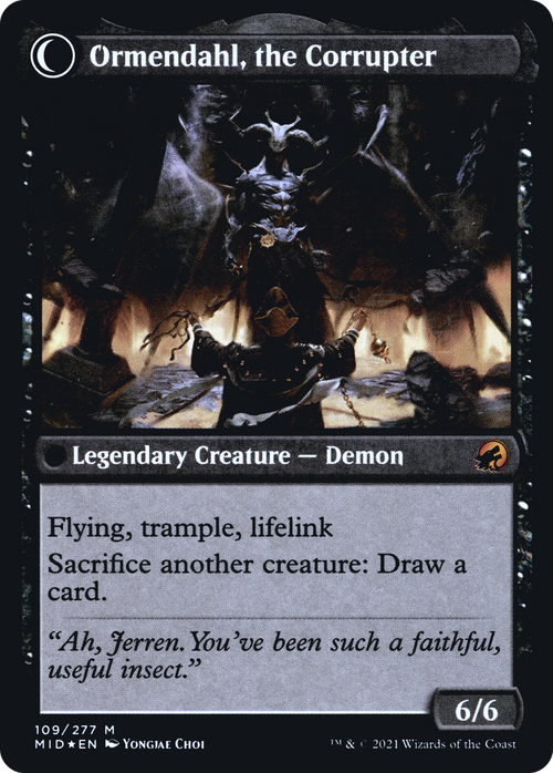 Jerren, Corrupted Bishop (PRE-109S) - Innistrad: Midnight Hunt Promos: (Double Faced Transform) Foil