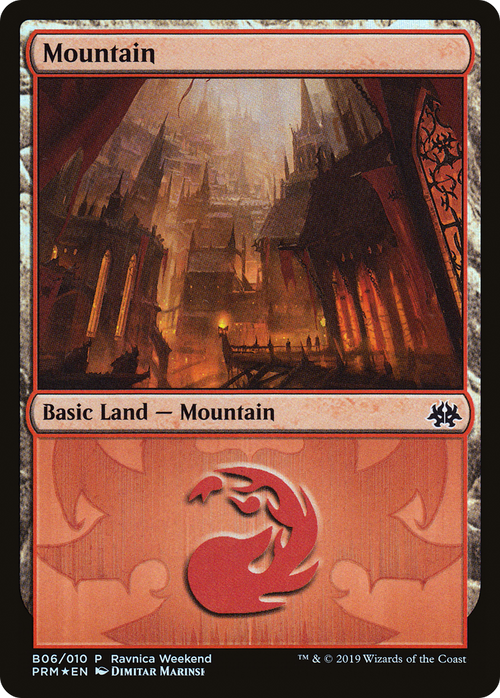 Mountain - Rakdos (B06) (LARP-B06) - RNA Ravnica Weekend Foil