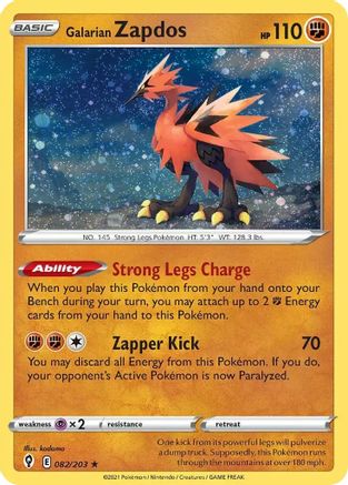 Galarian Zapdos (Cosmos Holo) 082/203  Miscellaneous Cards & Products - Promo