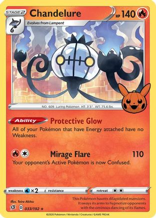 Chandelure 033  - Holofoil Trick or Trade BOOster Bundle - Promo