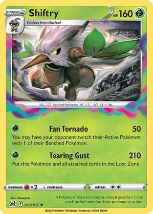 Shiftry 013  - Reverse Holofoil SWSH11 Lost Origin - Holo Rare