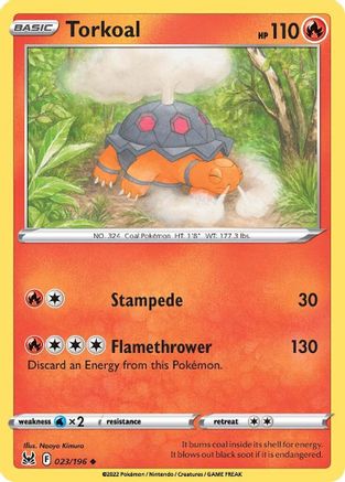 Torkoal 023  - Reverse Holofoil SWSH11 Lost Origin - Uncommon
