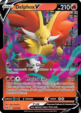 Delphox V 027  - Holofoil SWSH11 Lost Origin - Ultra Rare