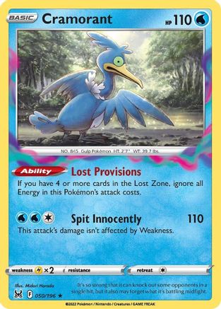 Cramorant 050  - Reverse Holofoil SWSH11 Lost Origin - Rare