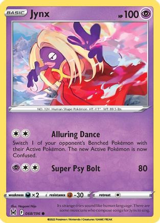 Jynx 068  - Reverse Holofoil SWSH11 Lost Origin - Common