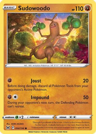 Sudowoodo 094  - Reverse Holofoil SWSH11 Lost Origin - Common